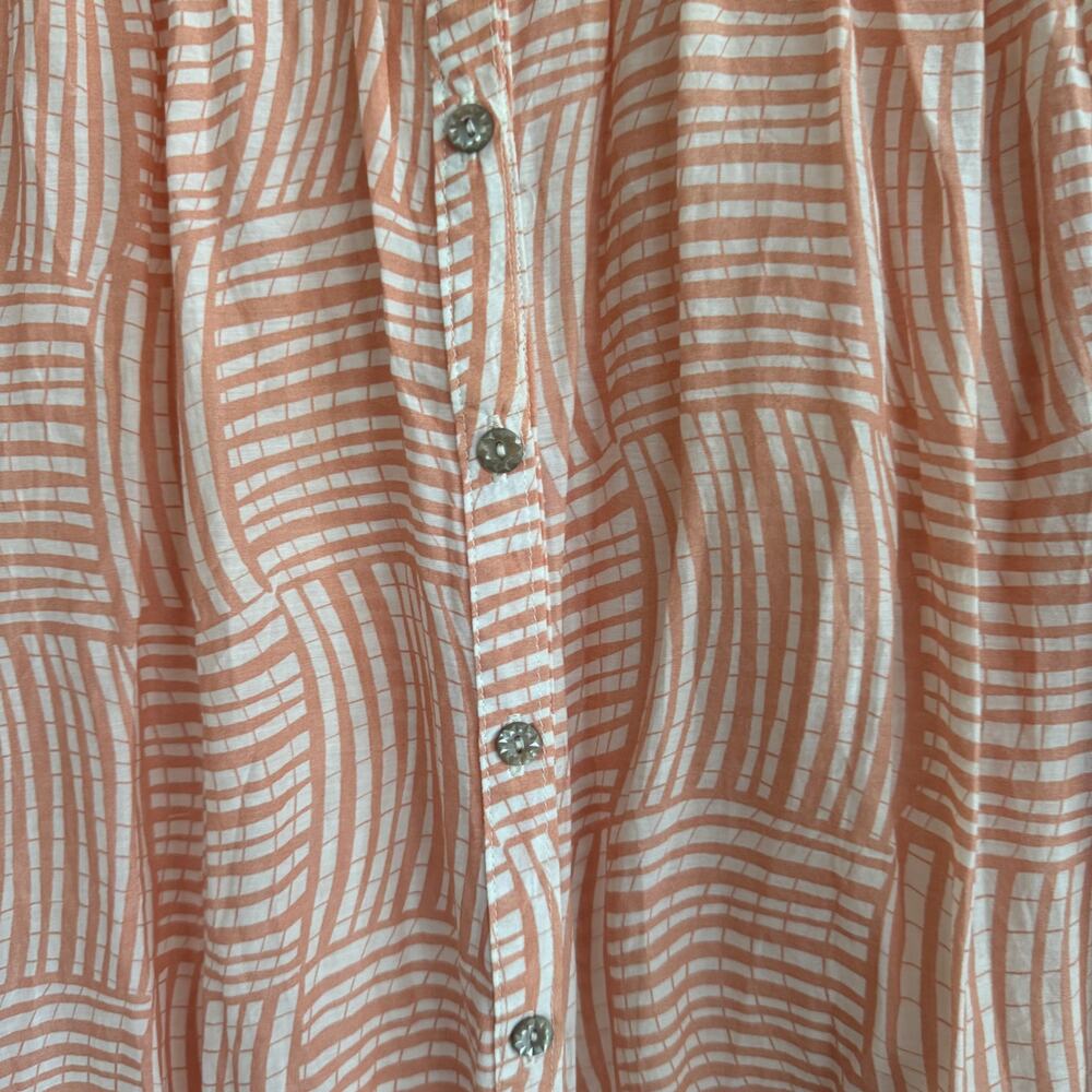 Brora Sophie Dahl Tunic Top Coral Pink Cotton Silk 3/4 Sleeve Sz US 10/UK 14 - Picture 4 of 6